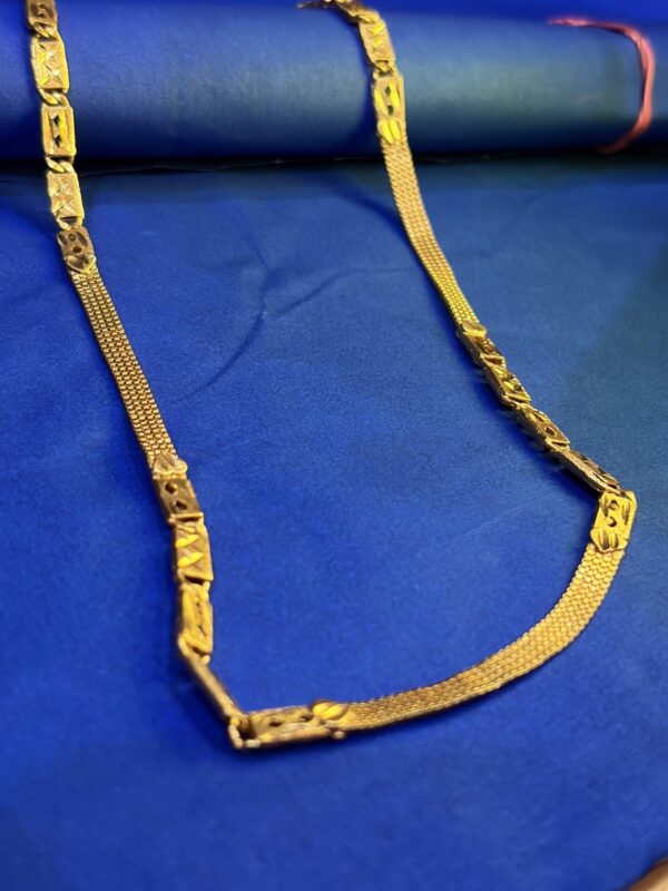 Korean Rose Gold Plated Biscuit Chain for Men – Premium Anti-Tarnish Finish