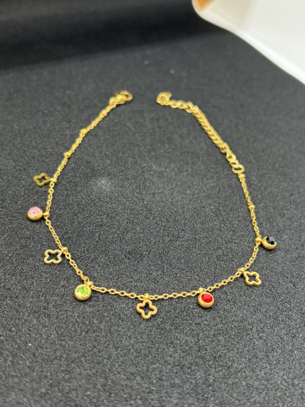 Gold Plated Anti-Tarnish Stone Anklet