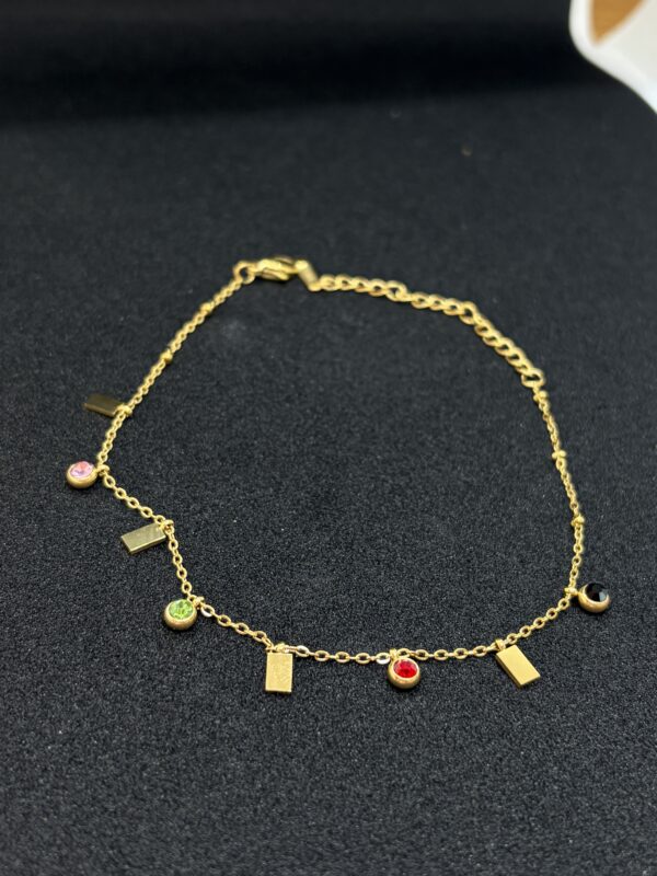 Gold Plated Anti-Tarnish Stone Anklet