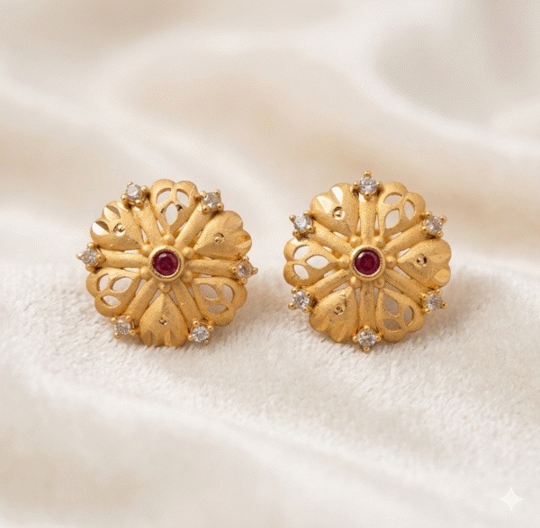 Gold-Plated Big Fancy Earrings