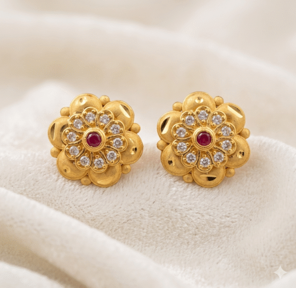 Gold-Plated Big Fancy Earrings