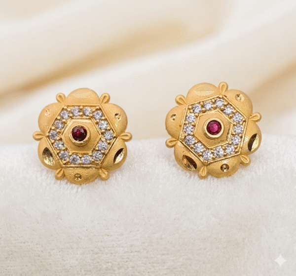 Gold-Plated Big Fancy Earrings