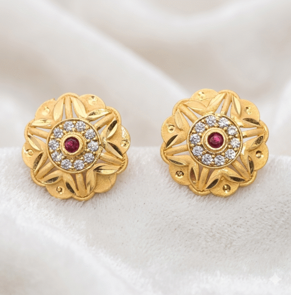 Gold-Plated Big Fancy Earrings