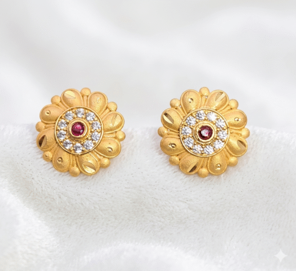 Gold-Plated Big Fancy Earrings