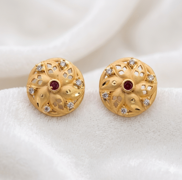 Gold-Plated Big Fancy Earrings