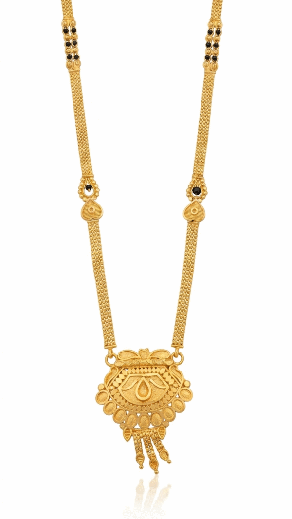 Gold-Plated Short Mangal Sutra Pendant