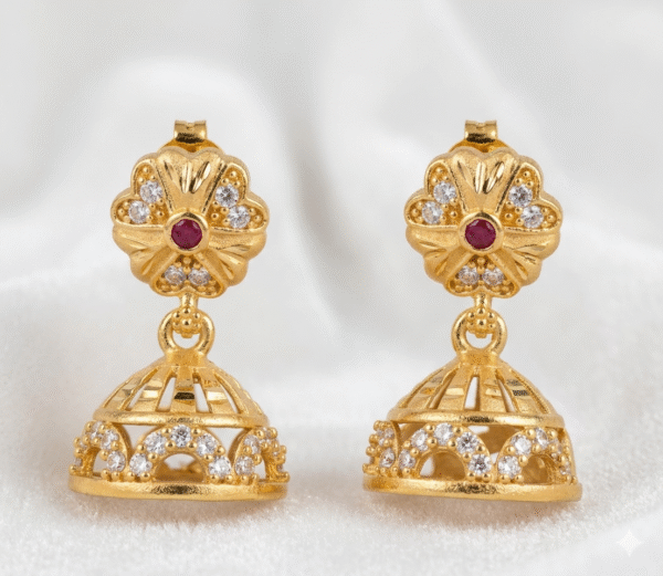 Gold-Plated Jhumka Earrings