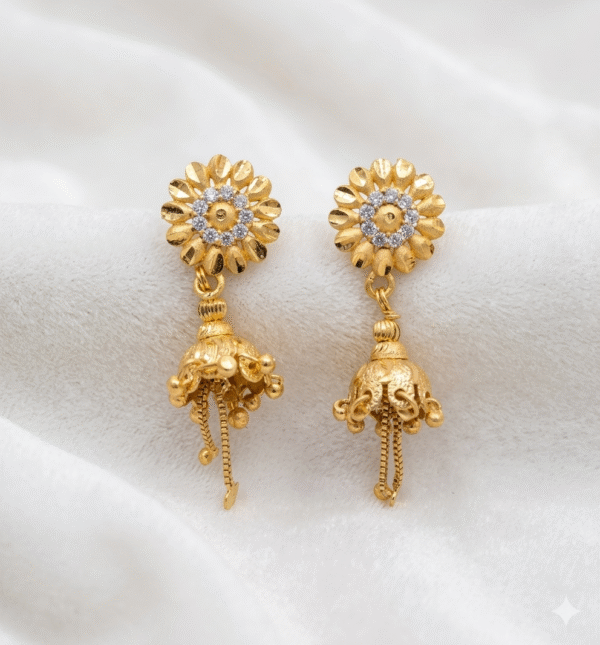 Gujarati Style Gold-Plated Jhumka