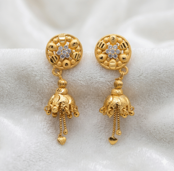 Gujarati Style Gold-Plated Jhumka