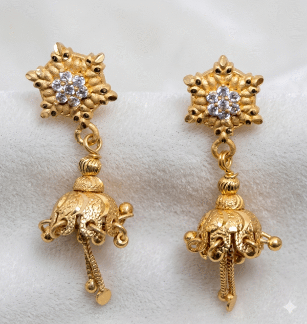 Gujarati Style Gold-Plated Jhumka