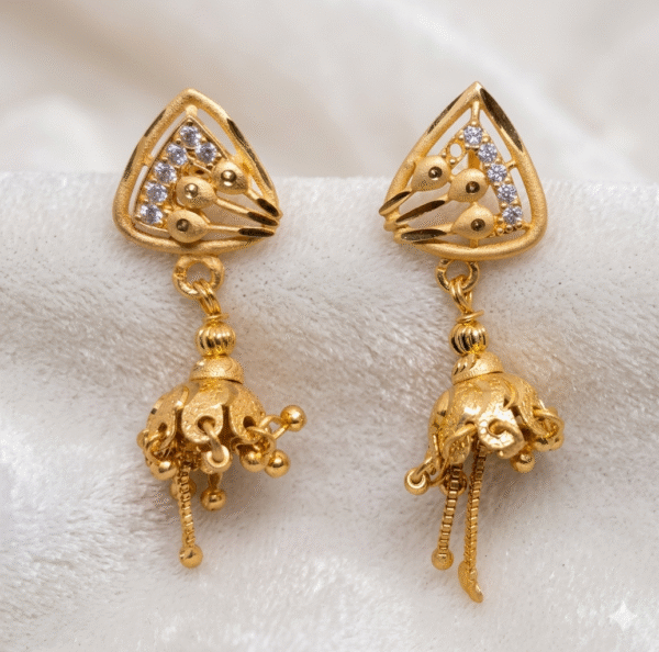 Gujarati Style Gold-Plated Jhumka