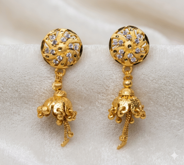 Gujarati Style Gold-Plated Jhumka