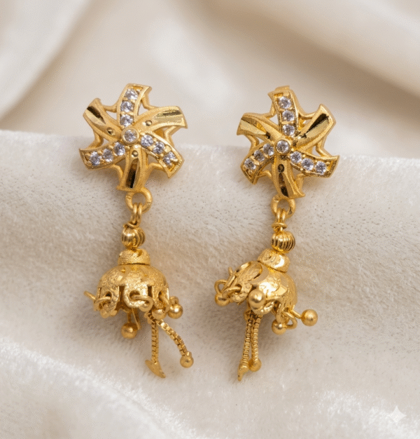 Gujarati-style gold-plated jhumka