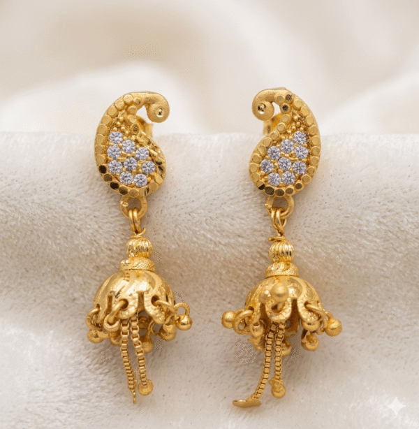 Gujarati-style gold-plated jhumka