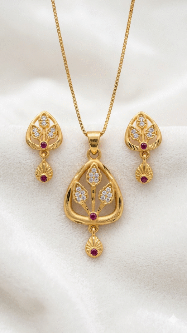 Gold Plated Chain Pendant Earrings